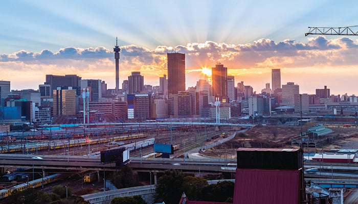 Johannesburg sunrise sunburst