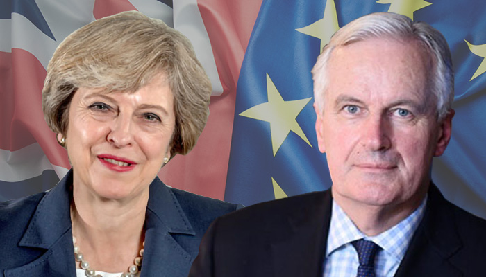 Brexit_Theresa-May_Michel-Barnier_EU_UK_flags_iStock-589579618