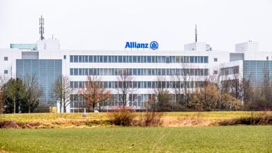 MUNICH / GERMANY - FEBRUARY 16 2018: The Allianz headquarters are located in the city of Munich, Germany