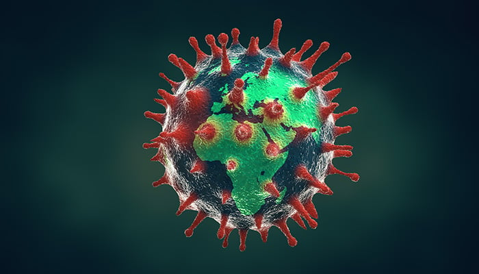 Novel Coronavirus outbreak and pandemic concept. Covid-19 or 2019-nCoV concept. Elements of this image furnished by NASA.