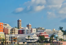 colorful cityscape at the coast of hamilton bermuda