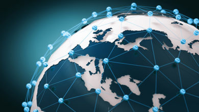 World map and networking.3d illustration and concept of international logistics of agreements and international business. Networks and companies around the world