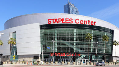 LOS ANGELES - MARCH 17: Staples Center located in Los Angeles, California on March 17, 2014. Staples Center is a multi-purpose arena in downtown Los Angeles and is home to multiple pro sports teams.