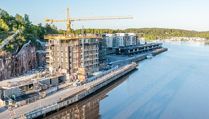 Construction of residential buildings in Turku, Finland. Credit: Shutterstock/Jamo Images