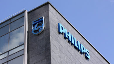 Philips company logo sign. Philips is a Dutch technology company headquartered in Amsterdam with focused in the areas of electronics, health care and lighting. Copenhagen, Denmark, August 22, 2017.
