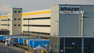 Amazon's largest distribution centre in Piedmont. Torrazza, Italy - March 2021