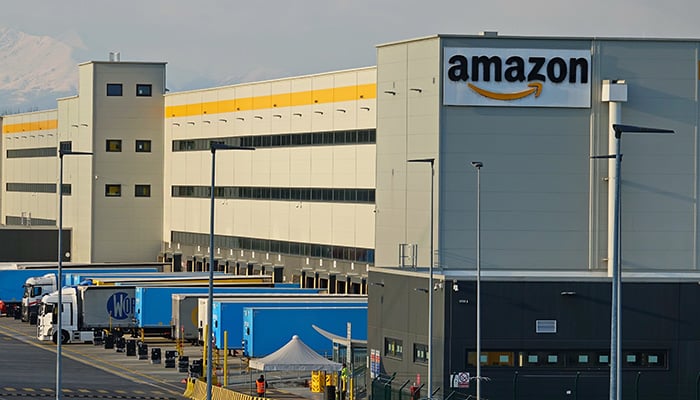 Amazon's largest distribution centre in Piedmont. Torrazza, Italy - March 2021
