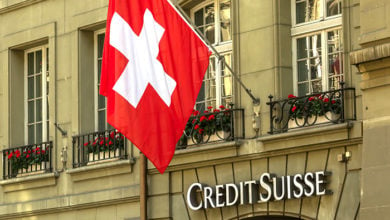Bern, SWITZERLAND - July 2, 2019: CREDIT SUISSE is one of leading global financial services company.