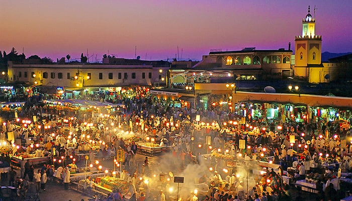 Marrakech nigh open market