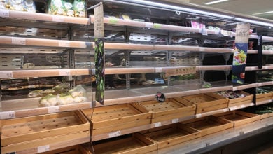 London. UK. October 5th 2021.Uk continues to be blighted by food shartages. Supermarket shelves empty.
