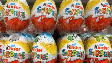 St Neots, UK - January 28th 2021: Brightly coloured easter eggs on a super market shelf.