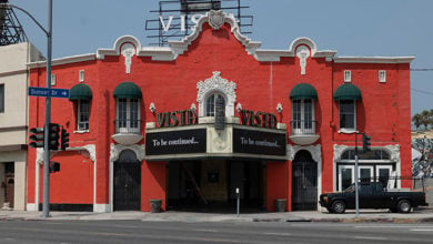 Los Angeles, CA USA - August 23, 2021: The historic Vista Theatre in LA still closed 18 months after the coronavirus lockdowns went into effect