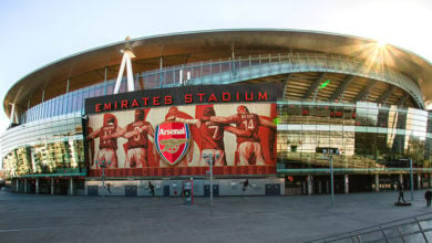 London, England, UK - March 24, 2019 - Emirates Stadium (Arsenal Stadium for UEFA competitions), the home football stadium of Arsenal FC in Premier League, located in Holloway.
