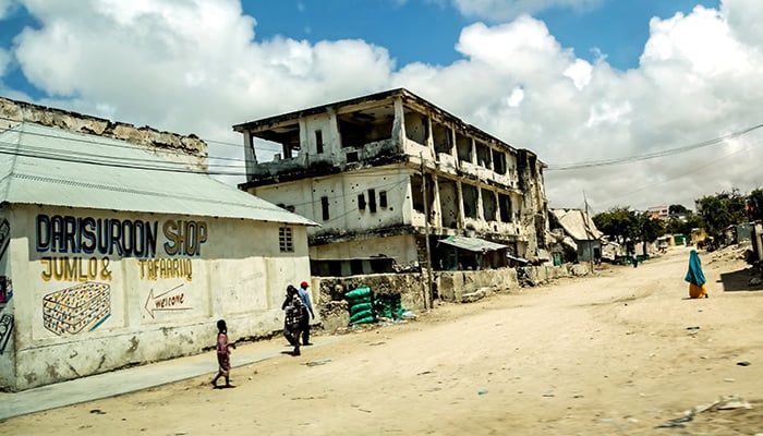 MOGADISHU,SOMALIA - SEP 30, 2014 : View of Mogadishu, Mogadishu is the capital city of Somalia