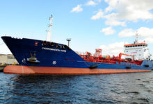 Kaliningrad, Russia - September 10, 2019 – Gazpromneft Nord Oil/Chemical Tanker (Saint Petersburg) moored at the Peter the Great embankment on Pregola River in Kaliningrad