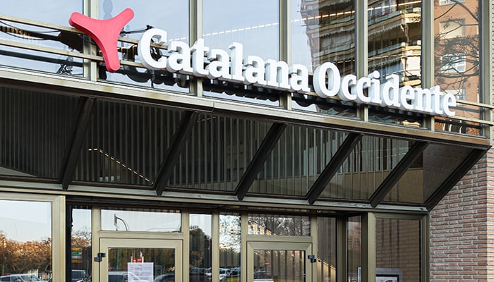 VALENCIA, SPAIN - DECEMBER 20, 2021: Catalana Occidente is a Spanish insurance company