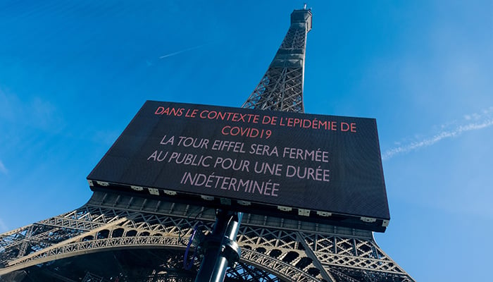 In the contest od the covid19, the Eiffel tower closed for an indefinite period of time