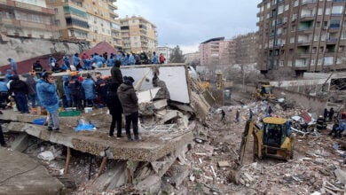 Aftermath of an earthquake in Diyarbakir, Turkey, February 2023