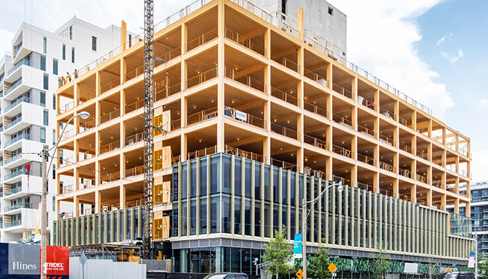 A mass timber construction in Toronto, Canada