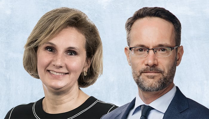 Corinne Southarewsky, chief claims and distribution officer, APAC & Europe at AXA XL, and Etienne Champion, chief underwriting officer, APAC & Europe at AXA XL